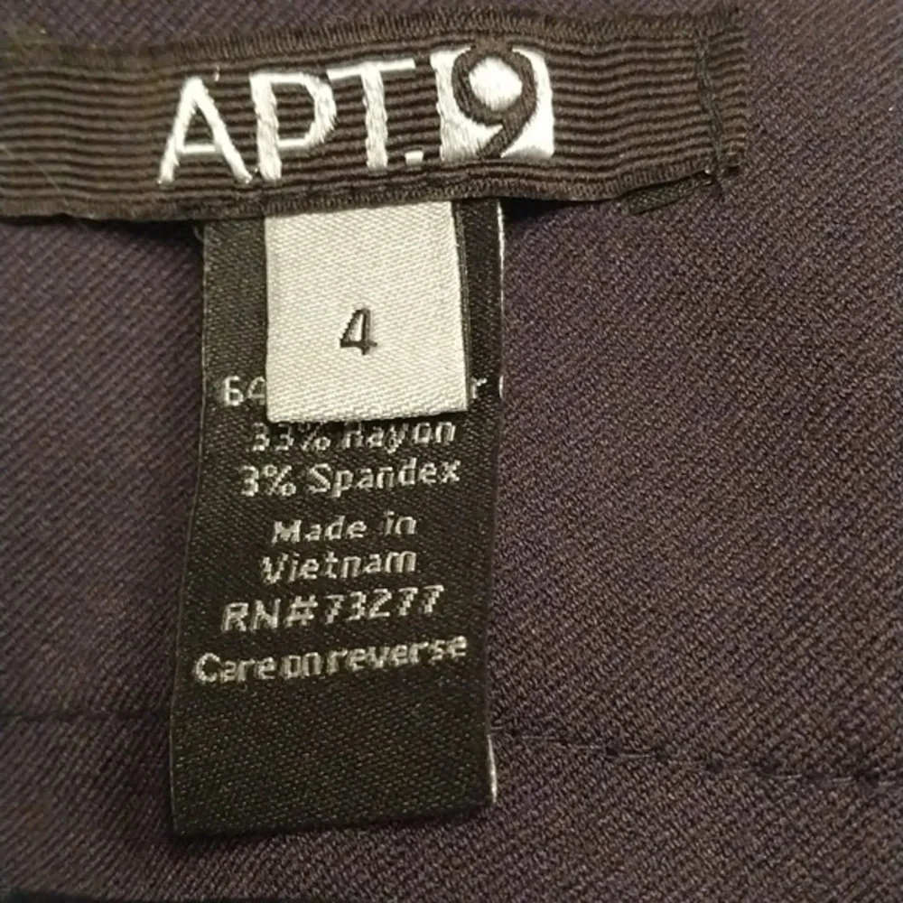 APT 9 Women's Black Pencil Skirt‎ Size 4 Knee Length Back Zip Poly Rayon Spandex